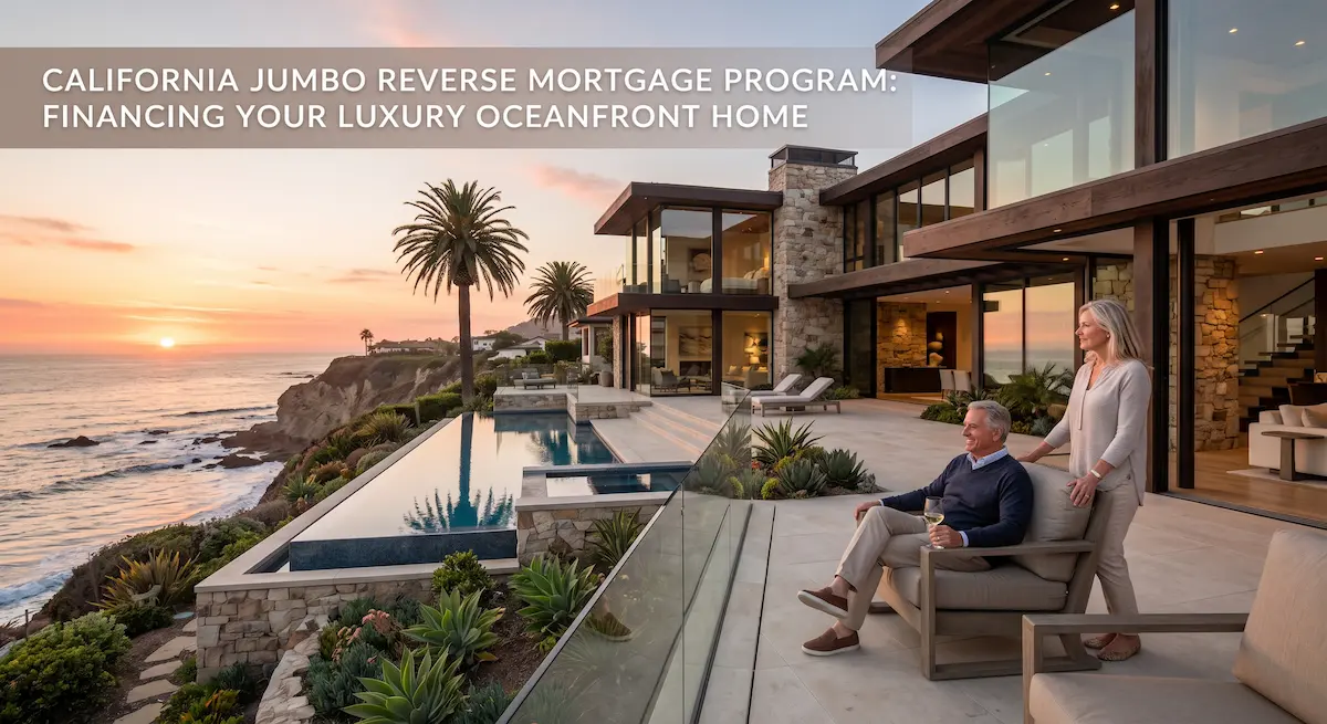 California luxury coastal home financed with a Jumbo Reverse Mortgage for Purchase